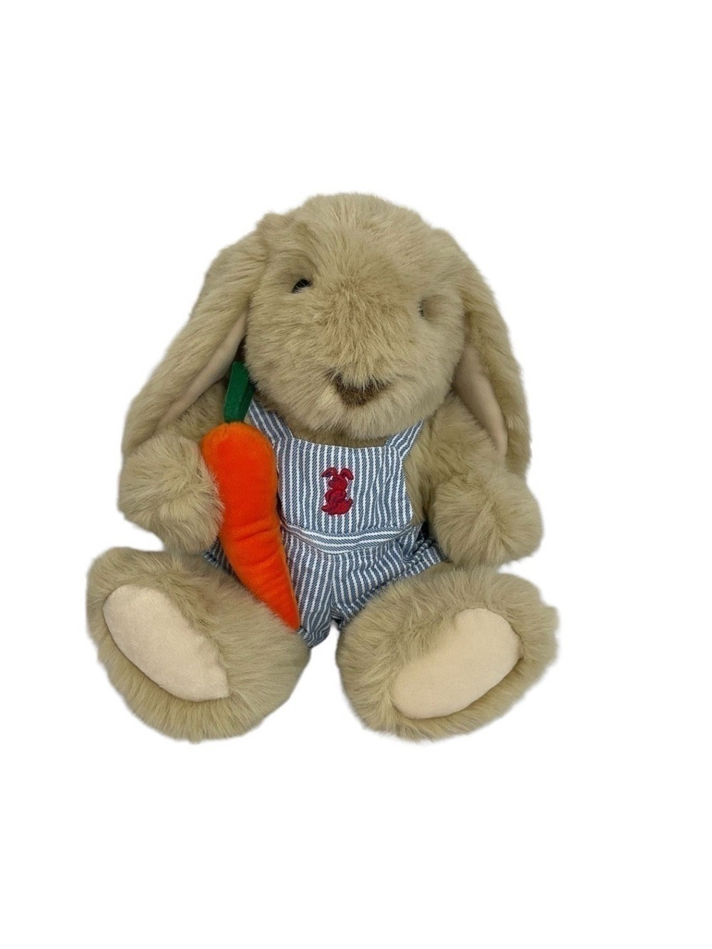 Vintage 1989 Bunny Plush holding a Carrot Commonwealth Stuffed Toy Plushie 12"